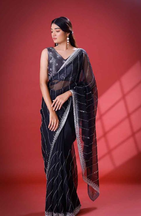 Designer Saree Collection : करवा चौथ जैसे शुभ अवसर पर पहनें ये अनोखी डिजाइन वाली साड़ियां, देखें कलेक्शन