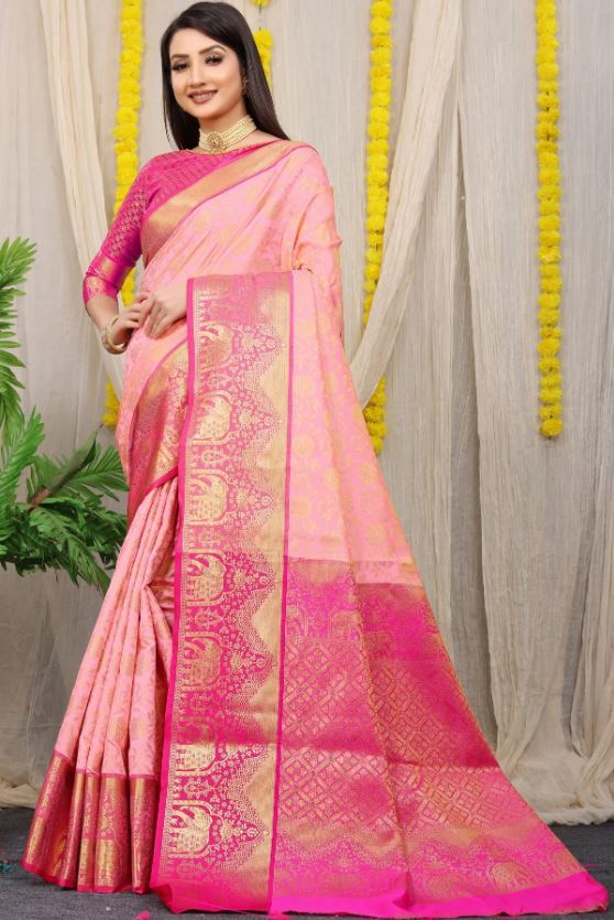 Pink Silk Saree : पिंक साड़ी के 5 क्लासी डिज़ाइन, आपको देंगे एलिगेंट लुक