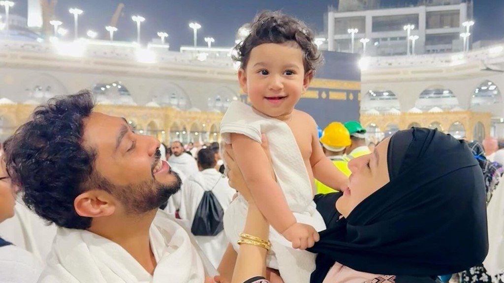 Gauahar Khan, Zaid Darbar reveal son Zeeshan's face during Umrah, Watch Video