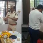 कार्रवाई न करने पर महिला ने उतारी थाना प्रभारी की आरती, वीडियो हो रहा वायरल