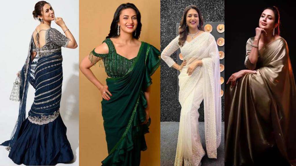Divyanka Tripathi Saree : ग्लैमरस और एलिगेंट लूक के लिए दिव्यांका त्रिपाठी के साड़ी लूक को करे रिक्रिएट