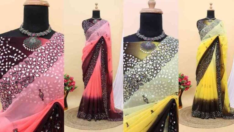 Mirror Work Saree : शादी मे दिखना चाहती है सबसे अलग तो पहने मिरर वर्क साड़ी, देखे डिजाइन