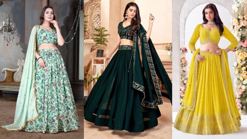 Party Wear Lehnga : अपनी खूबसूरती से महफ़िल लूटना चाहती है तो ट्राई करे ये लहंगे