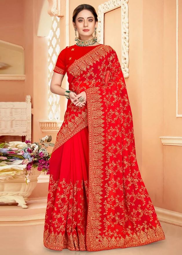 Georgette Saree : पार्टी मे पहनकर जाने के चुने जॉर्जेट साड़ी, ये देंगे आपको अट्रैक्टिव लुक