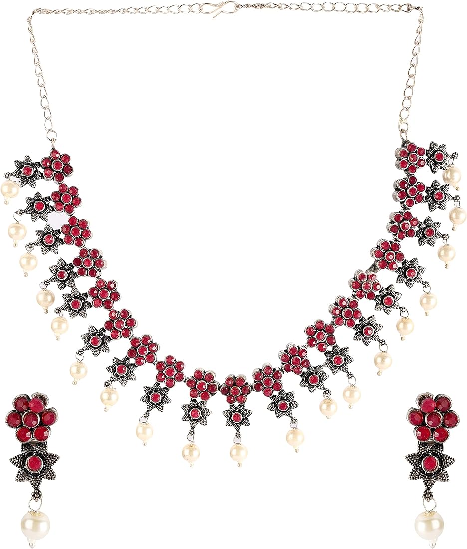 Red Stone Stud Necklace : शादी ब्याह में पहने ये क्लासी ज्वेलरी, आपको देंगे ट्रेंडी लुक