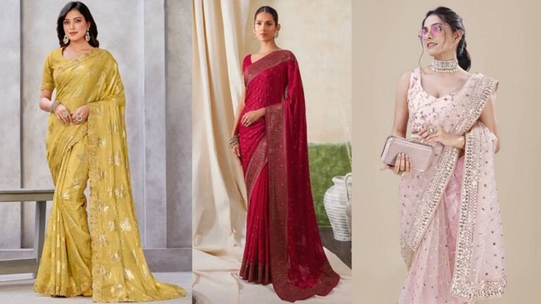 Border Work Saree : प्लेन साड़ी पहनकर हो गई बोर तो ट्राई करे बॉर्डर वर्क साड़ियाँ, देखे डिज़ाइन