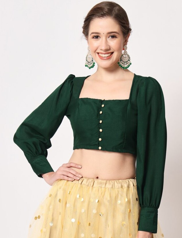 Long Sleeve Blouse : सिम्पल लुक के लिए ट्राई करे ये लॉंग स्लीव ब्लाउज