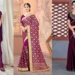 Wine Saree Collection : वाइन कलर की लेटेस्ट वाली साड़ी डिजाईन, आपको देंगी ग्लैमरस लुक