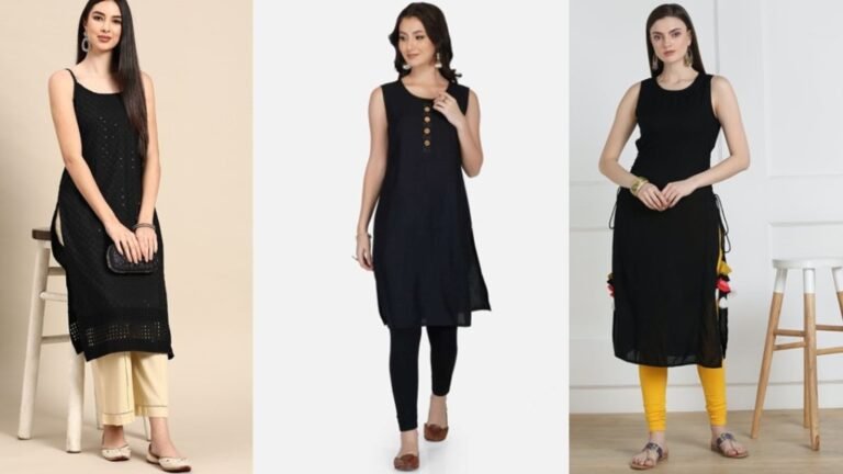 Black Sleeveless Kurta : ब्लैक स्लीवलैस कुर्तियों का ये शानदार कलेक्शन