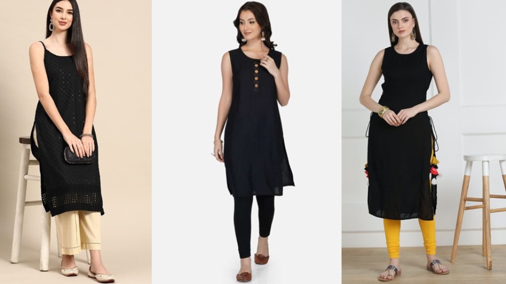 Black Sleeveless Kurta : ब्लैक स्लीवलैस कुर्तियों का ये शानदार कलेक्शन