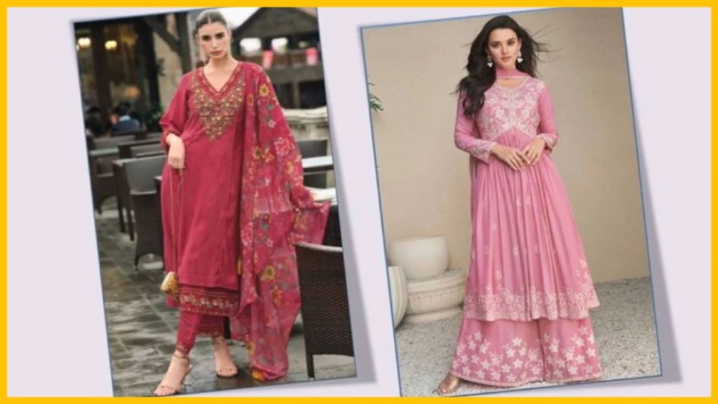Embroidered Suit Set : ये शानदार Embroidered वर्क के सिल्क सूट आपको देंगे क्लासी लुक