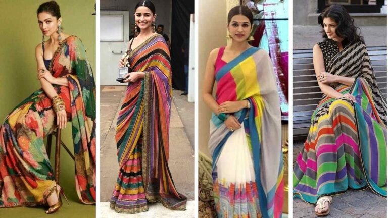 Multi color Saree : मॉडर्न और क्लासी लुक के लिए पहने मल्टीकलर साड़ी, देखे डिजाइन