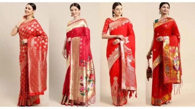 Red Banarasi Saree : नई दुल्हनों पर खूब जचेंगी ये लाल बनारसी साड़ियाँ, देखें डिज़ाइन
