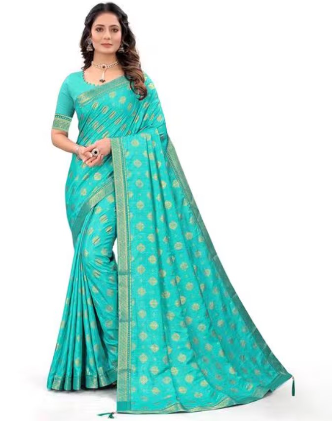 Turquoise Blue Silk Saree : फ़िरोज़ा नीले रंग की रेशम साड़ियों का यह शानदार कलेक्शन