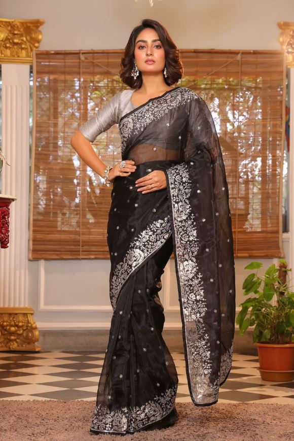 Organza Saree Design : ये खूबसूरत ऑर्गेंजा साड़ियां आपको देंगी गॉर्जियस लुक, देखें डिजाइन