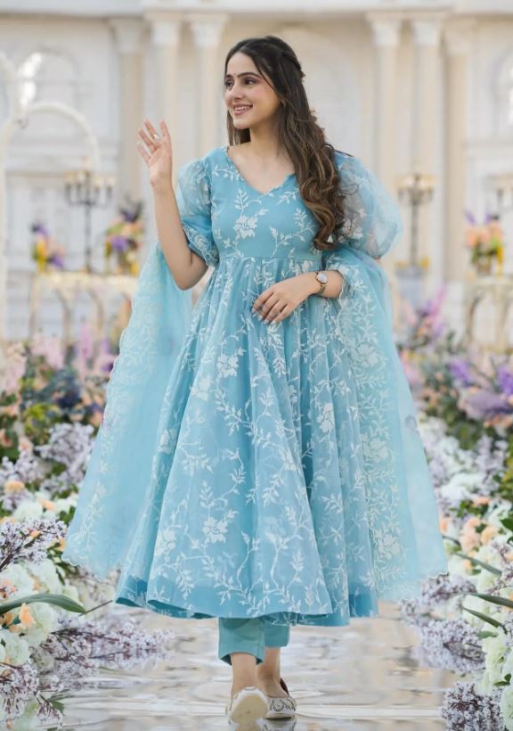 Organza Suit Design : खूबसूरत और क्लासी लूक देंगे ये ऑर्गेंजा सूट, देखे बेहतरीन डिज़ाइन