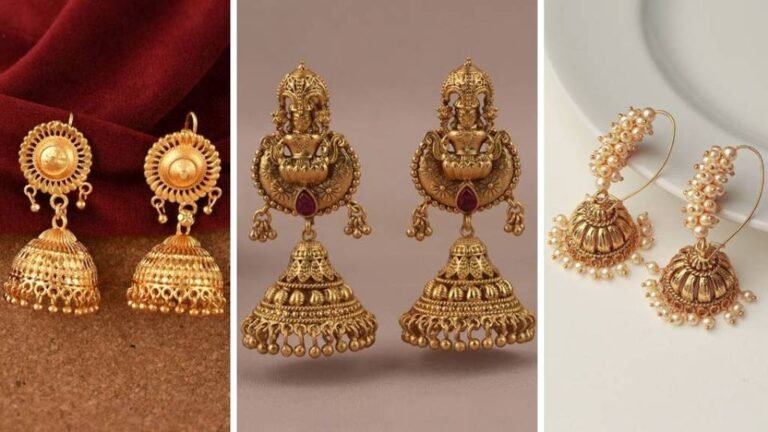 Gold Jhumka Design : पारंपरिक अवसरों पर पहनने के लिए बेस्ट हैं ये गोल्ड इयररिंग्स, देखें डिजाइन