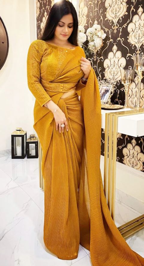 Belt Style Blouse Design : बेल्ट स्टाइल ब्लाउज वाली साड़ियाँ आपकी खूबसूरती मे चार चाँद लगा देंगी
