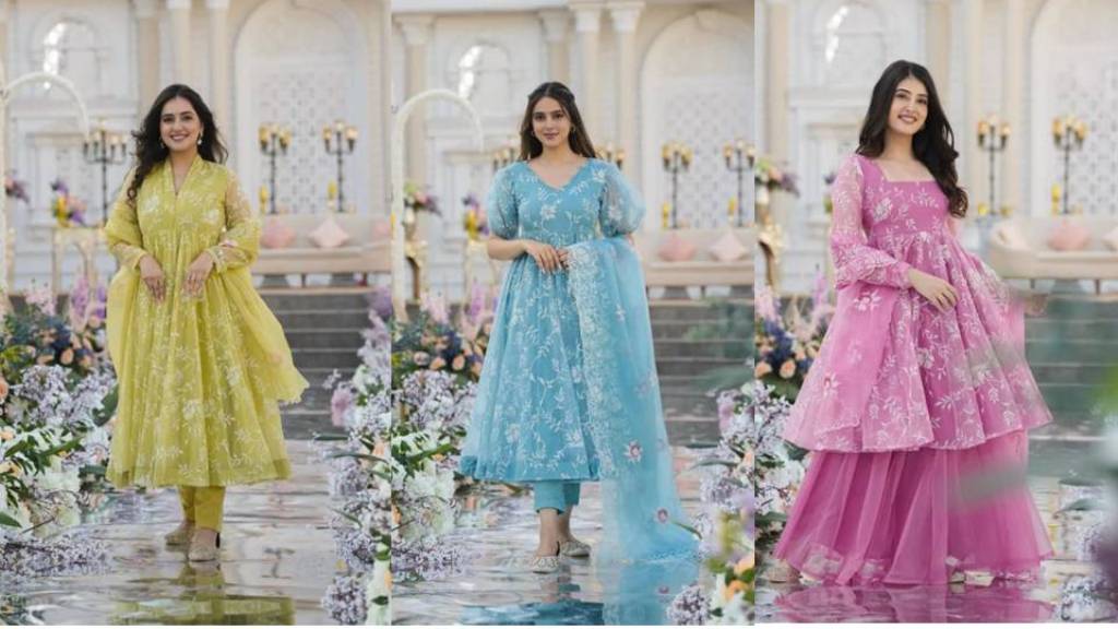 Organza Suit Design : खूबसूरत और क्लासी लूक देंगे ये ऑर्गेंजा सूट, देखे बेहतरीन डिज़ाइन