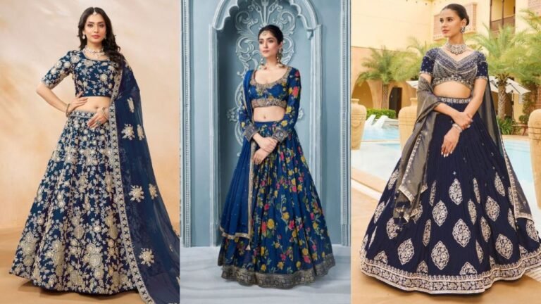 Navy Blue Lehenga Choli Design: सगाई के फंक्शन से लेकर शादी तक के लिए बेस्ट है ये लहंगा चोली, देखें डिजाइन