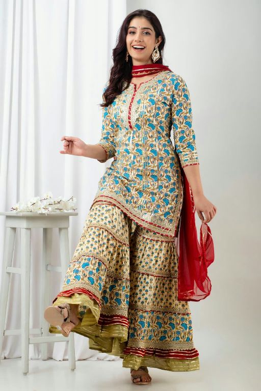 Rakshabandhan 2025 : Cotton Sharara Set