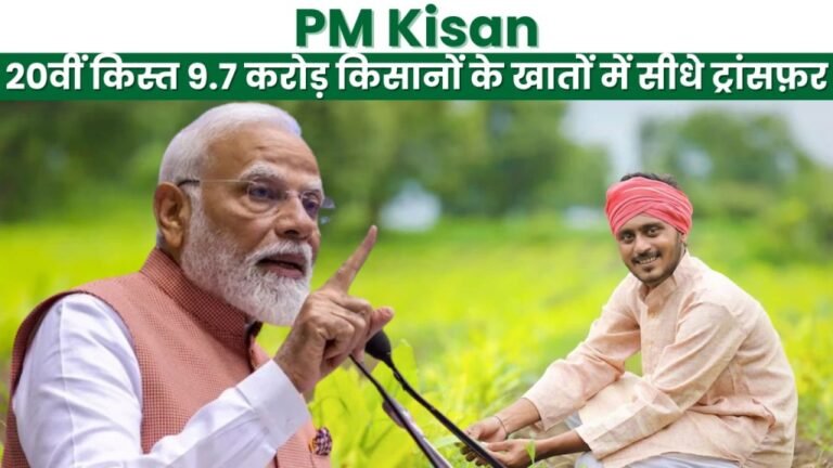 PM Kisan की 20वीं किस्त 9.7 करोड़ किसानों के खातों में सीधे ट्रांसफ़र