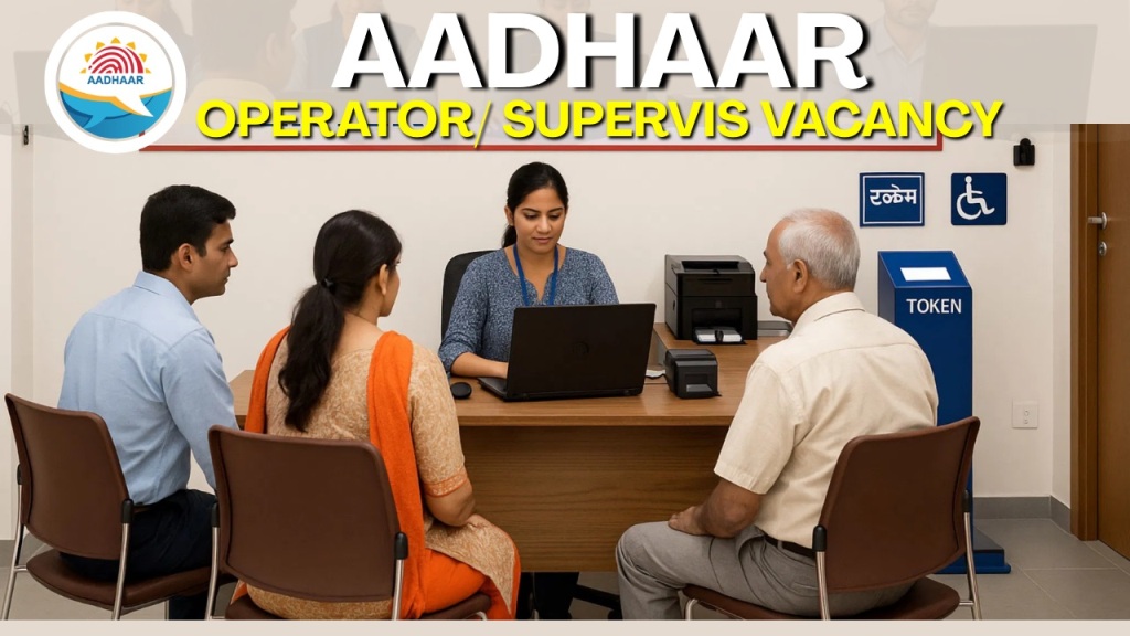 Aadhaar Supervisor/Operator Vacancy 2026 : आधार सुपरवाइजर-ऑपरेटर में जॉब पाने का अच्छा मौका
