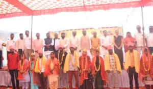 अटल सामुदायिक भवन बिलौजी मे सजी खुशियों की बारात: 70 जोड़ों ने एक साथ लिए सात फेरे।