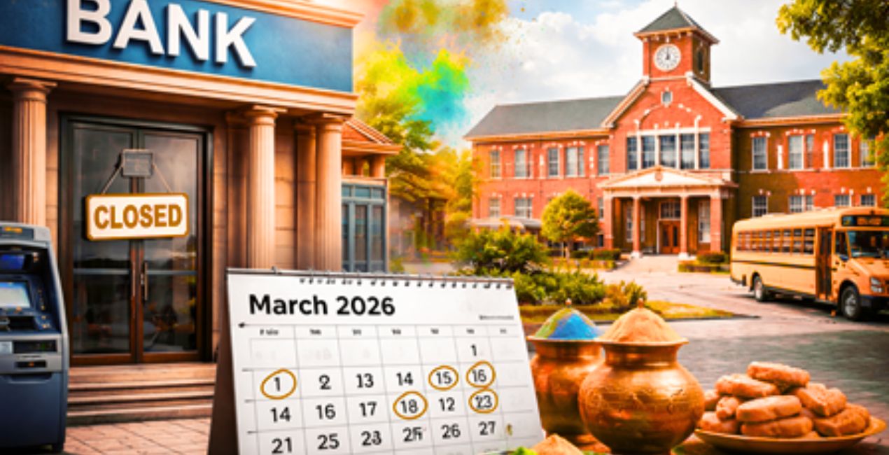 मार्च 2026 में कई दिन बंद रहेंगे बैंक और स्कूल, होली और ईद के कारण सेवाएं होंगी प्रभावित