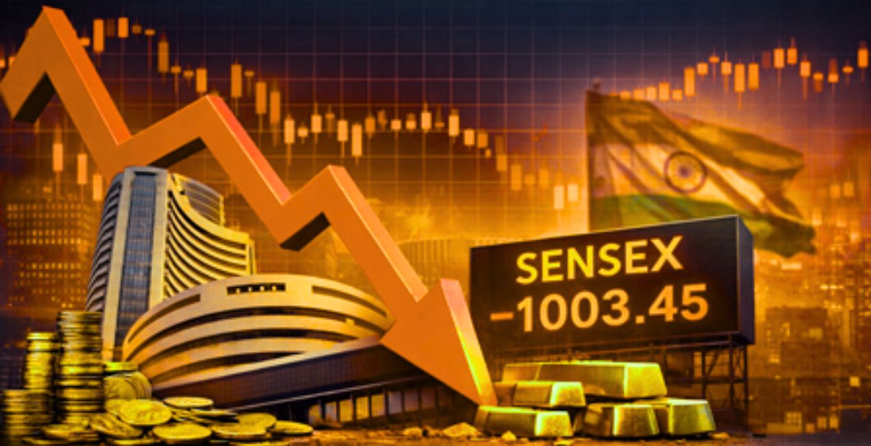 शेयर बाजार में बड़ी गिरावट : सेंसेक्स 1,000 अंक टूटा, निफ्टी 24,900 के नीचे, निवेशकों में बढ़ी चिंता
