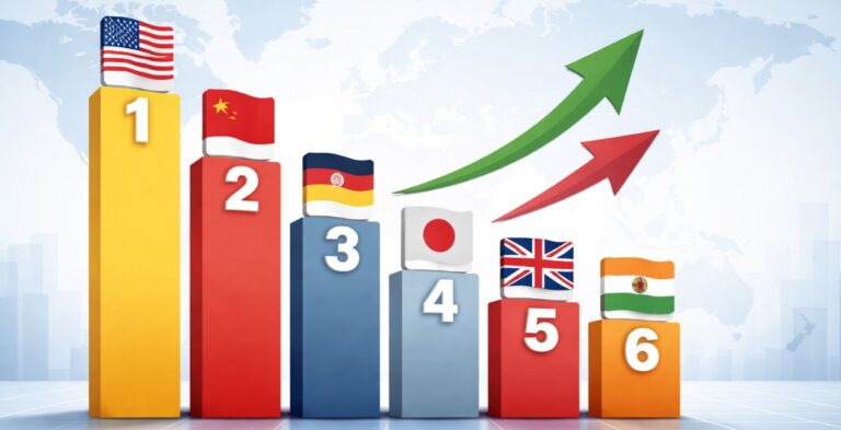 IMF GDP Ranking 2026 : भारत छठे स्थान पर, UK ने मारी बाज़ी, जानिए पूरी लिस्ट और कारण