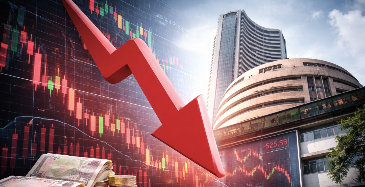 Sensex-Nifty Down : तेल की कीमतों में उछाल और FII बिकवाली से बाजार में भारी गिरावट
