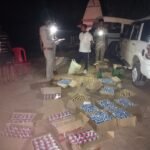 जियावन पुलिस द्वारा जब्त की गई अवैध शराब और स्कॉर्पियो वाहन।