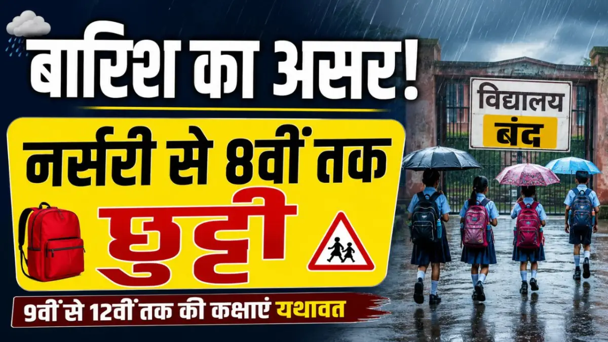 सिंगरौली में भारी बारिश के चलते छोटे बच्चों के लिए स्कूलों में अवकाश घोषित।