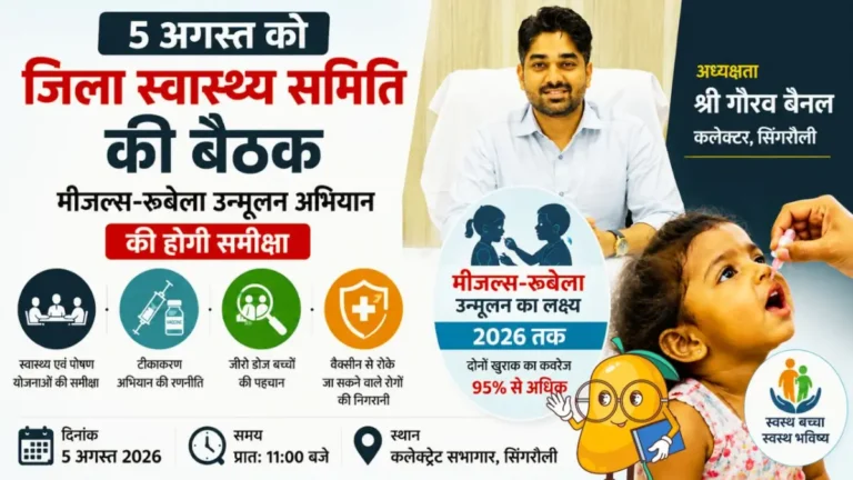 Singrauli News: 5 अगस्त को स्वास्थ्य समिति की अहम बैठक, Measles-Rubella उन्मूलन अभियान पर रहेगा फोकस