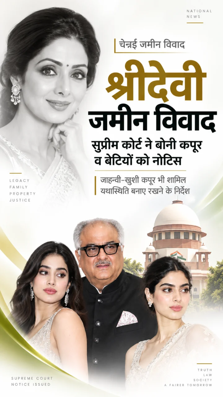Sridevi Property Dispute : सुप्रीम कोर्ट ने बोनी कपूर, जाह्नवी-खुशी को नोटिस, चेन्नई जमीन विवाद फिर खुला