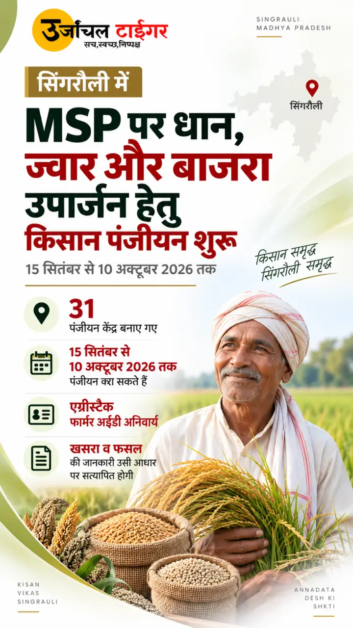 Singrauli में MSP पर धान खरीदी के लिए पंजीयन शुरू, 10 अक्टूबर तक करें आवेदन